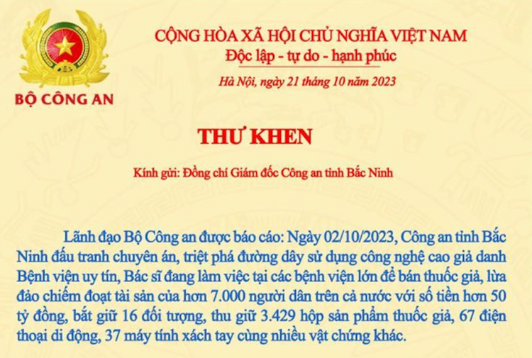 Triệt phá nhóm giả danh bác sĩ lừa đảo hơn 7.000 người dân