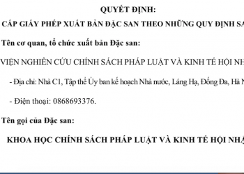 Viện Nghiên cứu Chính sách pháp luật&Kinh tế hội nhập (IRLIE) sắp ra mắt bạn đọc đặc san Khoa học chính sách pháp luật và Kinh tế hội nhập