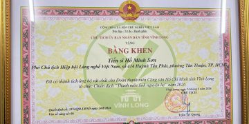 Ông Hồ Minh Sơn vinh dự tiếp tục nhận bằng khen của Chủ tịch UBND tỉnh Vĩnh Long